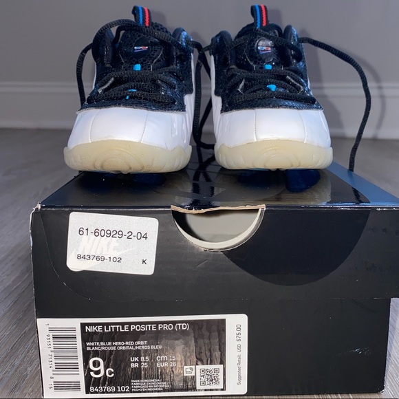 Nike little posite pro (Td) toddler sz 9 blue hero red orbit blanc/ heros blue - Picture 4 of 5